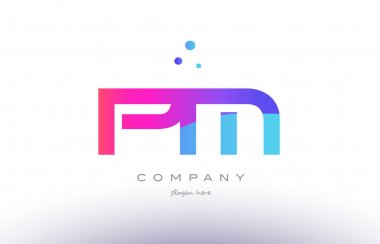 am p l yaratıcı pembe mavi modern Alfabe harf logo simge temp