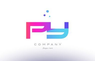 py p y yaratıcı pembe mavi modern Alfabe harf logo simge temp