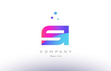 sı s ben yaratıcı pembe mavi modern Alfabe harf logo simge temp