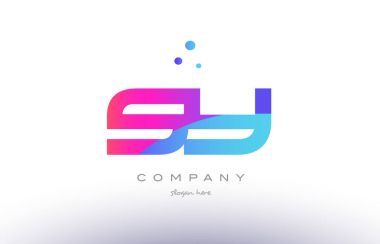Sy s y yaratıcı pembe mavi modern Alfabe harf logo simge temp