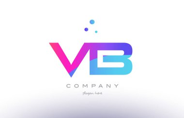 vb v b yaratıcı pembe mavi modern Alfabe harf logo simge temp