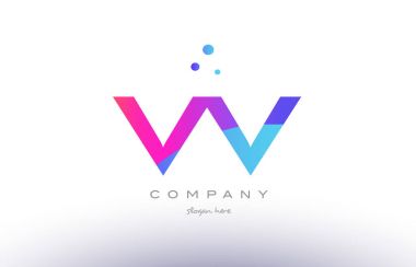 VV v yaratıcı pembe mavi modern Alfabe harf logo simge templa