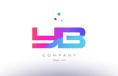 YB y b yaratıcı pembe mavi modern Alfabe harf logo simge temp