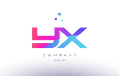 yaratıcı pembe mavi modern Alfabe harf logo simge temp x yx y
