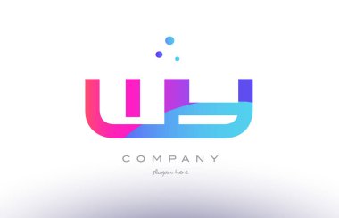 WY w y yaratıcı pembe mavi modern Alfabe harf logo simge temp