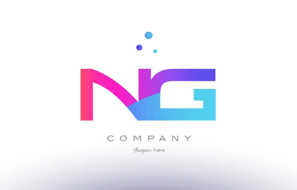 Ng n g креативна рожево-блакитна сучасна абетка літери логотип темп — стоковий вектор