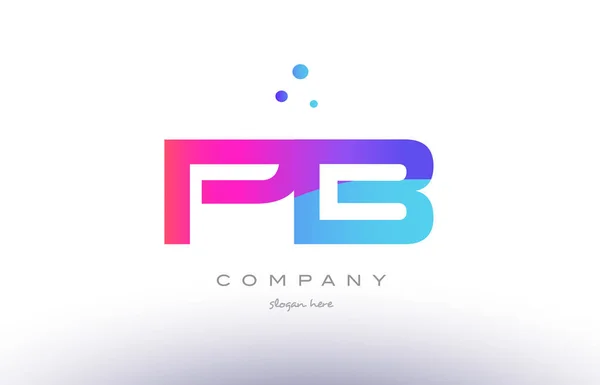 Pb p b creative pink blue modern alphabet letter icon temp — стоковый вектор