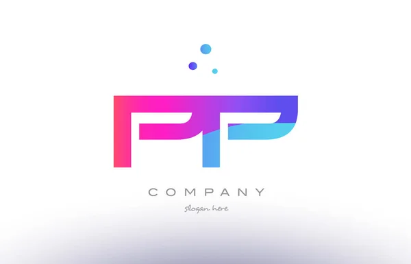 PP p yaratıcı pembe mavi modern Alfabe harf logo simge templa — Stok Vektör