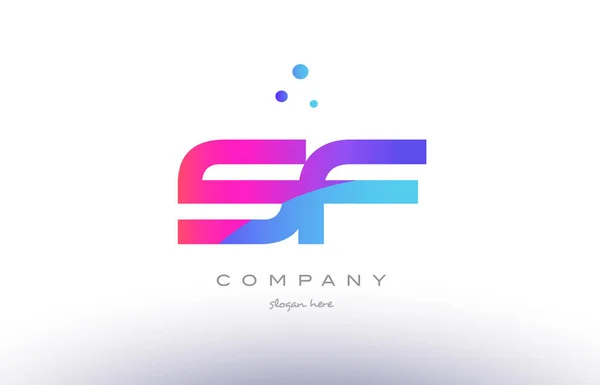 Sf s f  creative pink blue modern alphabet letter logo icon temp — Stock Vector