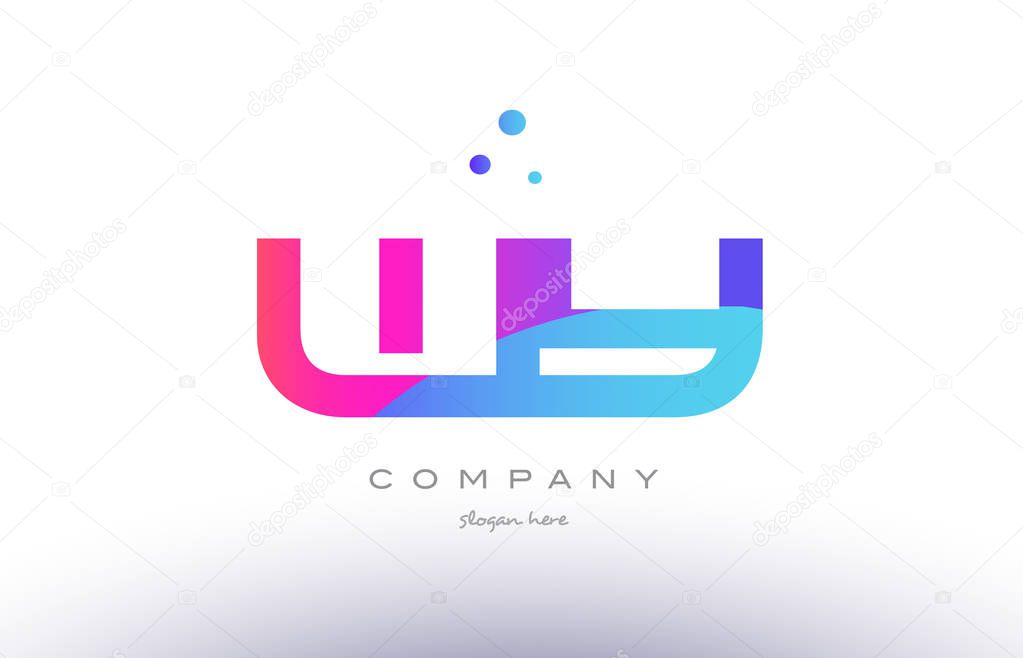 Wy w y  creative pink purple blue modern dots creative alphabet gradient company letter logo design vector icon template