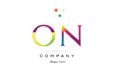 o n yaratıcı gökkuşağı renkleri Alfabe harf logo simge üzerinde