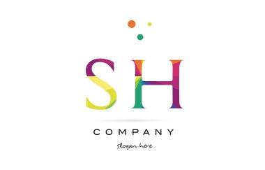 sh s s yaratıcı gökkuşağı renkleri Alfabe harf logo simge