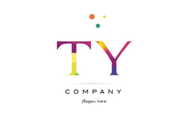 Ty t y yaratıcı gökkuşağı renkleri Alfabe harf logo simge