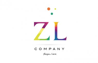 zl z l yaratıcı gökkuşağı renkleri Alfabe harf logo simge