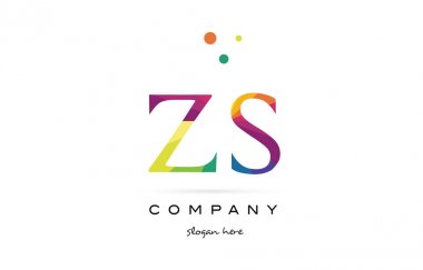 ZS z s yaratıcı gökkuşağı renkleri Alfabe harf logo simge