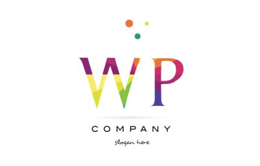 WP w p yaratıcı gökkuşağı renkleri Alfabe harf logo simge