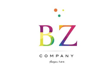 BZ b z yaratıcı gökkuşağı renkleri Alfabe harf logo simge