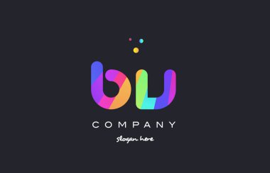 Gökkuşağı yaratıcı renkleri Alfabe harf logo ICO renkli bv b v