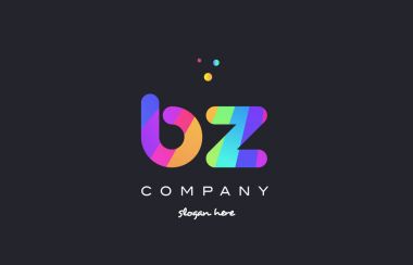 Gökkuşağı yaratıcı renkleri Alfabe harf logo ICO renkli bz b z
