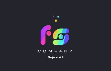 Gökkuşağı yaratıcı renkleri Alfabe harf logo ICO renkli fs f s