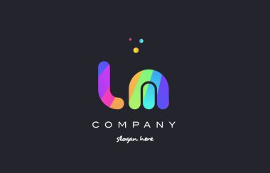 Gökkuşağı yaratıcı renkleri Alfabe harf logo ICO renkli lm l m