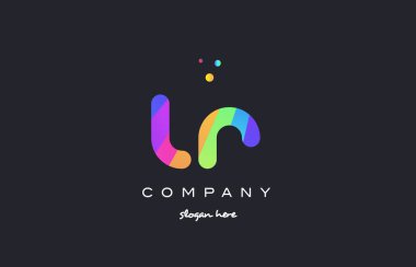 Gökkuşağı yaratıcı renkleri Alfabe harf logo ICO renkli lr l r