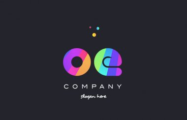 Gökkuşağı yaratıcı renkleri Alfabe harf logo ICO OE o e renkli