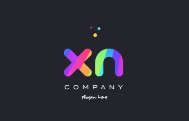 xn n renkli gökkuşağı yaratıcı renkleri Alfabe harf logo ICO x