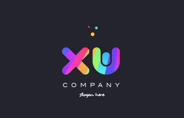 w renkli gökkuşağı yaratıcı renkleri Alfabe harf logo ICO x XW