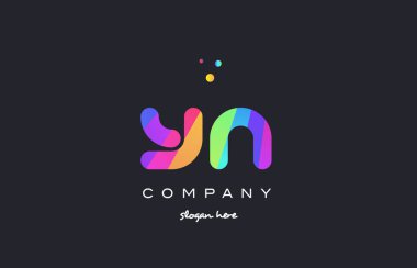 Yn y n renkli gökkuşağı yaratıcı renkleri Alfabe harf logo ICO