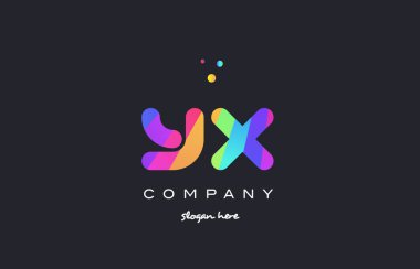 renkli gökkuşağı yaratıcı renkleri Alfabe harf logo ICO x yx y