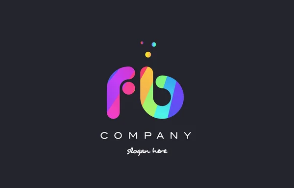 彩色彩虹创意颜色字母表字母标志 ico 的 fb f b — 图库矢量图片
