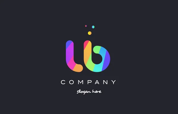 Gökkuşağı yaratıcı renkleri Alfabe harf logo ICO renkli lb l b