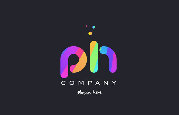 ph p h цветной радуги творческие цвета алфавит буква логотип ico
