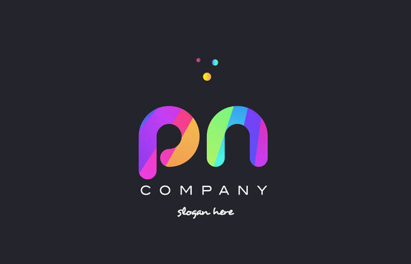 pn p n цветная радуга творческие цвета алфавит буква логотип ico
