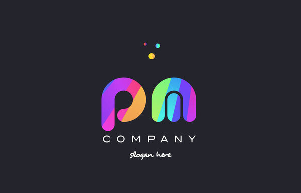pm p l цветной радуги творческие цвета алфавит буква логотип ico
