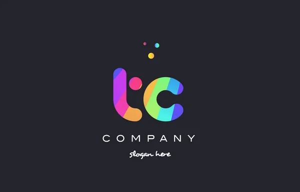 TC t c renkli gökkuşağı yaratıcı renkleri Alfabe harf logo ICO