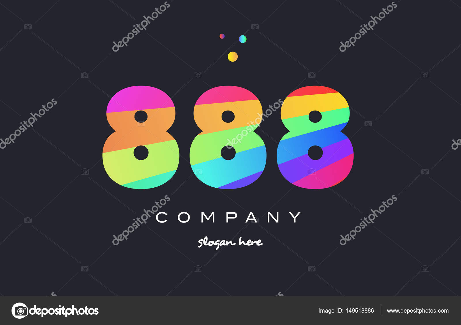 8 の色虹クリエイティブ数桁の数字ロゴ アイコン ストックベクター C Dragomirescu