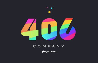 406 renkli gökkuşağı yaratıcı sayı basamaklı rakam logo simge