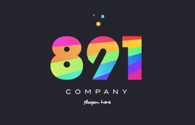 891 renkli gökkuşağı yaratıcı sayı basamaklı rakam logo simge