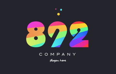 892 renkli gökkuşağı yaratıcı sayı basamaklı rakam logo simge