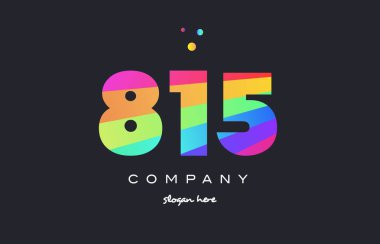 815 renkli gökkuşağı yaratıcı sayı basamaklı rakam logo simge