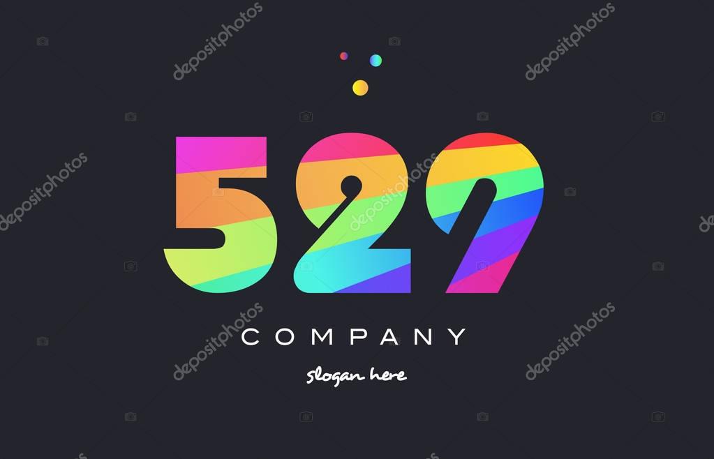 529 creative color green orange blue magenta pink number digit company logo vector icon spectrum