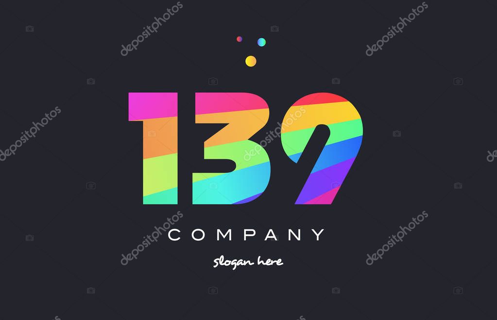 139 creative color green orange blue magenta pink number digit company logo vector icon spectrum
