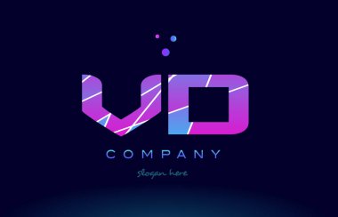 mavi pembe mor Alfabe harf logo simge vecto vd v d renkli