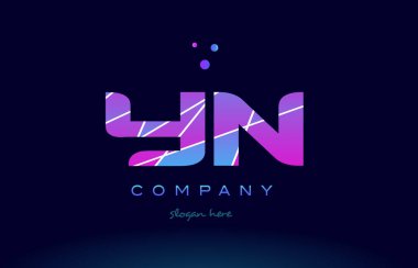 Yn y n renkli mavi pembe mor Alfabe harf logo simge vecto