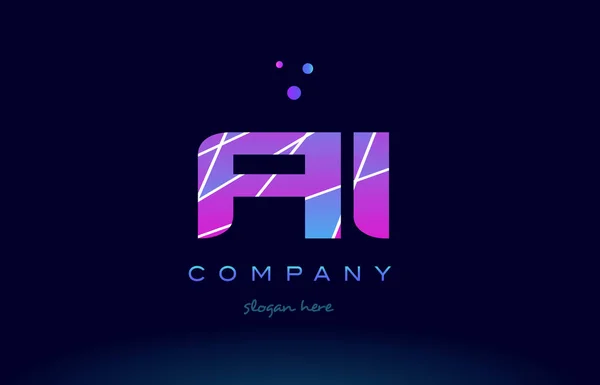 Ai a i colored blue pink alphabet letter logo icon vecto — стоковый вектор