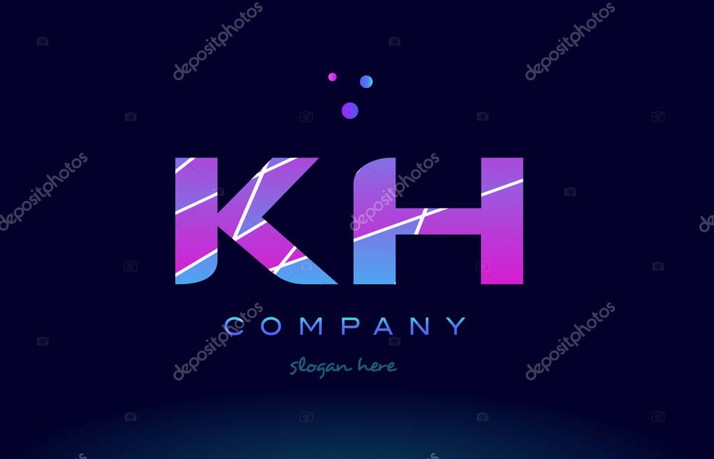 Kh K H Creative Color Blue Background Pink Purple Magenta Alphabet Letter Company Logo Vector Icon Premium Vector In Adobe Illustrator Ai Ai Format Encapsulated Postscript Eps Eps Format