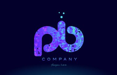 pb p b bubble circle dots pink blue alphabet letter logo icon vector clipart