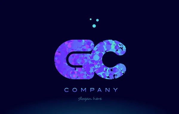 Gc g c bubble circle dots pink blue alphabet letter logo icon vector — Stock Vector
